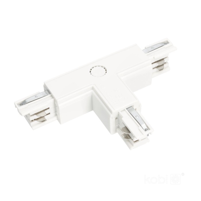 Connecteur externe pour rail à 3 circuits T blanc Kobi