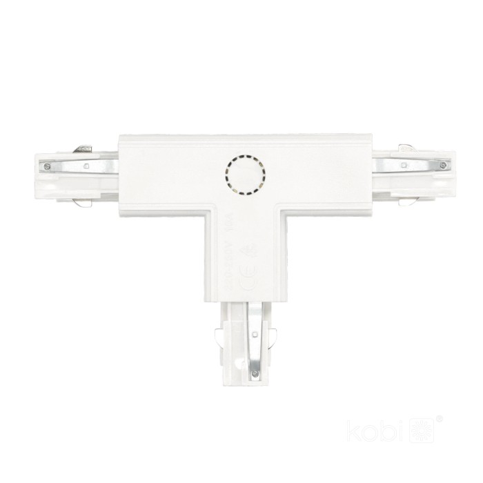 Connecteur externe pour rail à 3 circuits T blanc Kobi