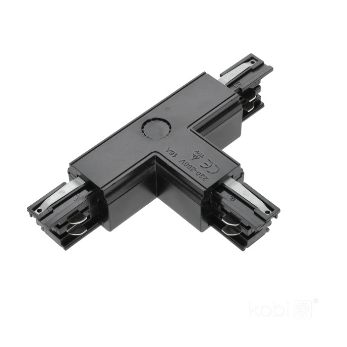 Connecteur externe pour rail à 3 circuits T noir Kobi