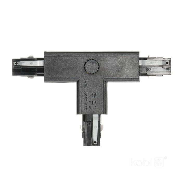 Connecteur externe pour rail à 3 circuits T noir Kobi