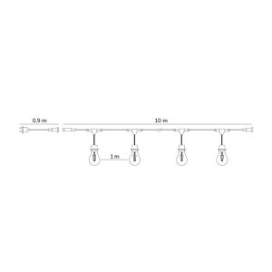 Guirlande BAJA LED SET 10x1W 10m E27 Design Kobi