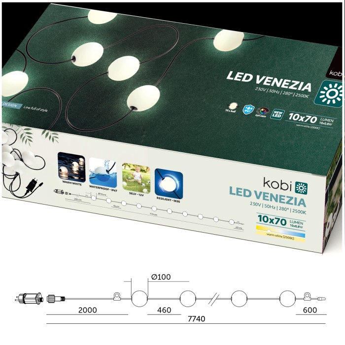 Guirlande LED KOBI VENEZIA 10W Design Kobi