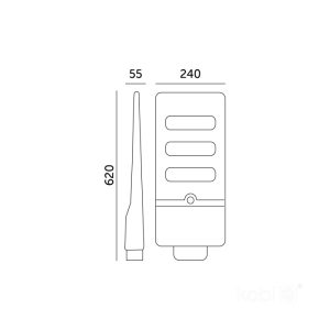 Lampadaire avec détecteur de mouvement LED solaire URBI 8W 6500K IP54 LED2B