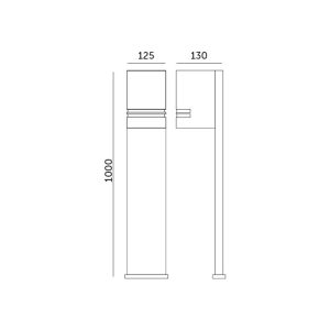 Lampadaire QUAZAR 12 1xGU10 IP44 gris Kobi