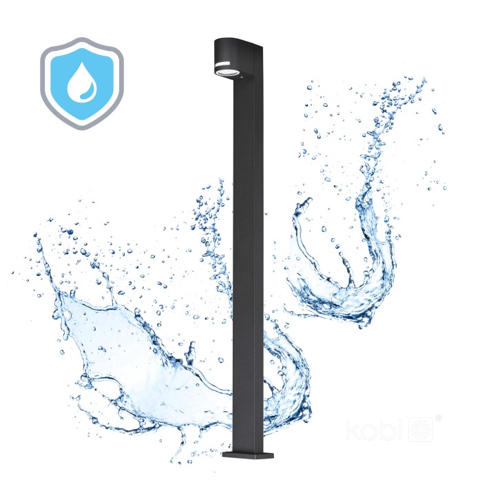 Lampadaire QUAZAR 14 1xGU10 IP44 noir Kobi