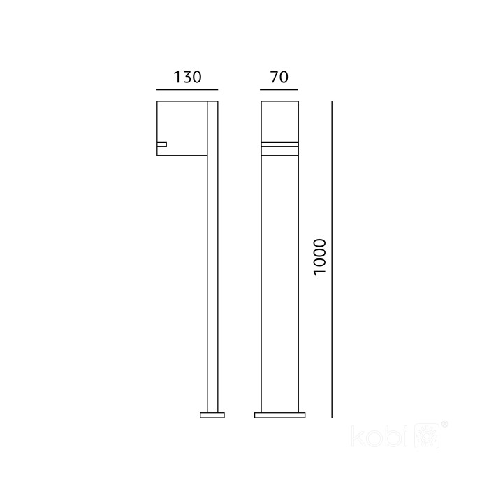 Lampadaire QUAZAR 14 1xGU10 IP44 noir Kobi