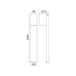 Lampadaire QUAZAR 15S 1xGU10 IP44 noir Kobi
