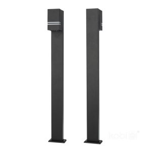 Lampe borne QUAZAR 12 1xGU10 IP44 noir Kobi