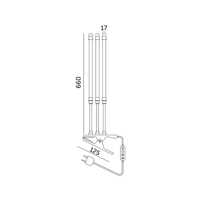 Lampe de culture LED VITARO 3 CLIP 10W Design Kobi