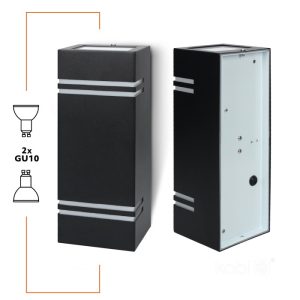 Lampe de jardin QUAZAR 7 2xGU10 IP44 noire Kobi