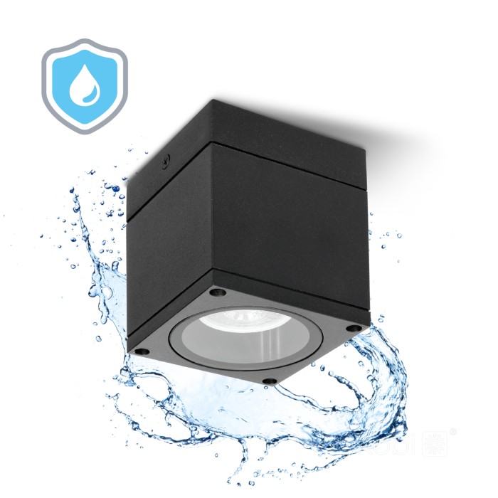 Lampe de jardin QUERK 1 1xGU10 IP54 noir LED2B