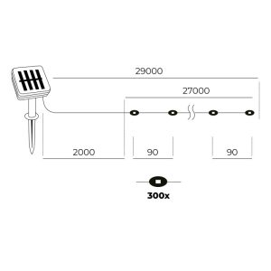 Lampe de jardin solaire 300 LED SPARK 3000K IP44 LED2B
