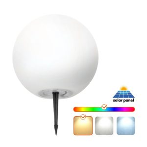 Lampe de jardin solaire LED BOULE DE JARDIN 30cm 3000K+RGB Kobi Design