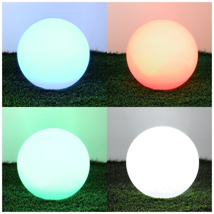 Lampe de jardin solaire LED BOULE DE JARDIN 30cm 3000K+RGB Kobi Design