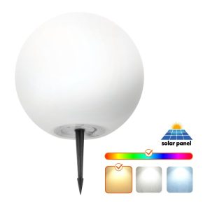 Lampe de jardin solaire LED BOULE DE JARDIN 40cm 3000K+RGB Kobi Design