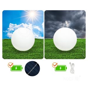 Lampe de jardin solaire LED BOULE DE JARDIN 40cm 3000K+RGB Kobi Design