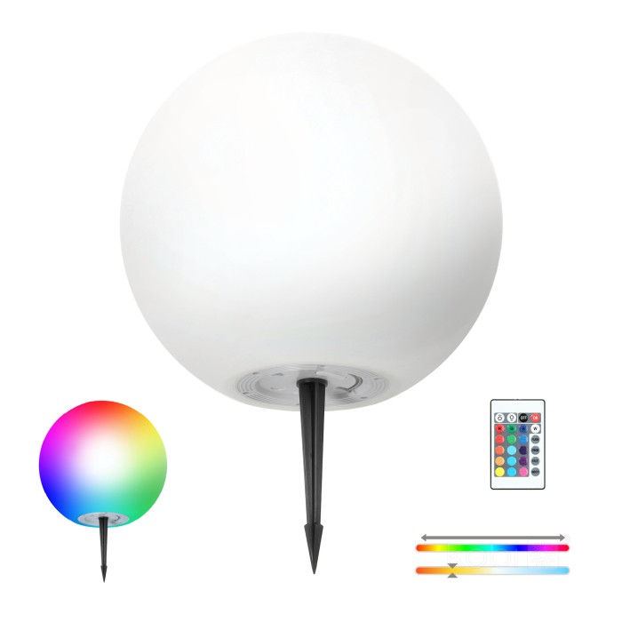 Lampe de jardin solaire LED BOULE DE JARDIN 40cm 3000K+RGB Kobi Design