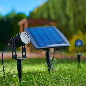 Lampe de jardin solaire LED SPIKE 2x1W 4000K IP65 Kobi