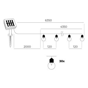 Lampe de jardin solaire SOLAR 30 LED STARLIGHT 3000K LED2B