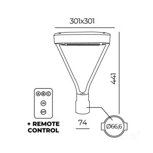 Lampe de parc HYBRIDE LED FUSION 14W 4000K IP65 Kobi Pro
