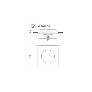 Lampe de placard LED CARRÉ SIMPLE 19 LED blanche Kobi