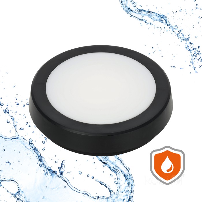 Lampe de plafond LED NAIROS G2 12W 3CCT IP65 noir Kobi Premium