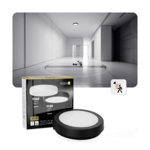 Lampe de plafond LED NAIROS G2 12W 3CCT IP65 noir Kobi Premium