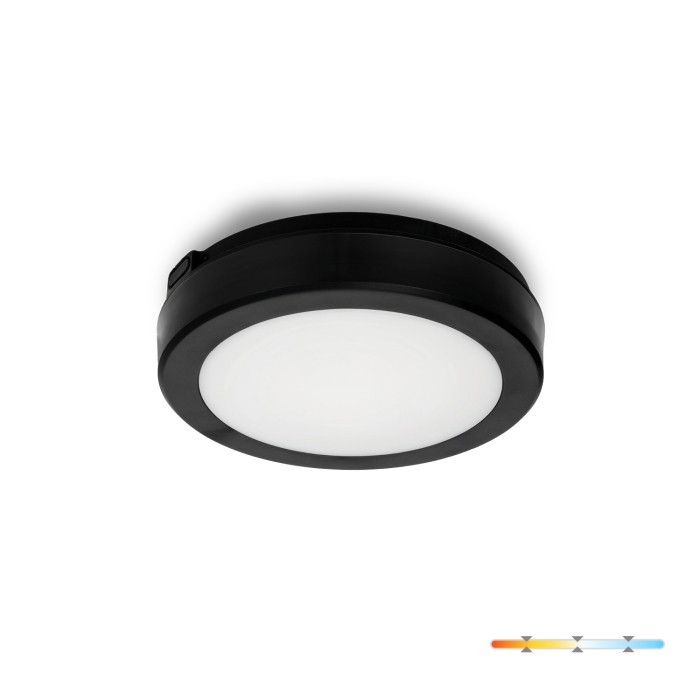 Lampe de plafond LED NAIROS G2 12W 3CCT IP65 noir Kobi Premium