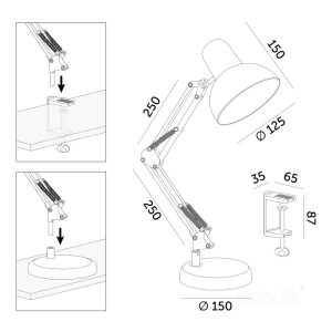 Lampe de table AURIQ 1xE27 Blanc LED2B