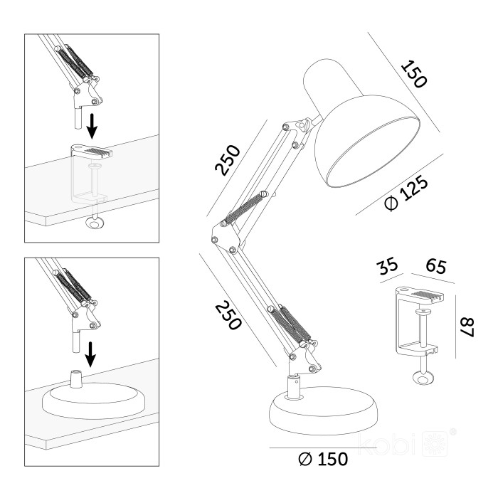 Lampe de table AURIQ 1xE27 Blanc LED2B