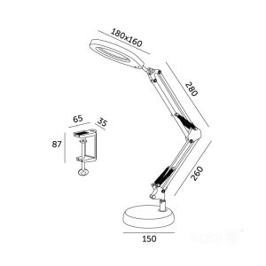 Lampe de table LED AURIQ LOUPE 10W 3CCT noir LED2B