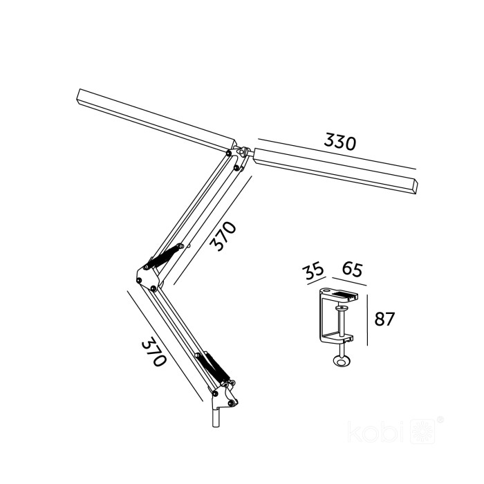 Lampe de table LED TENUIX DUO 28W 3CCT noir LED2B