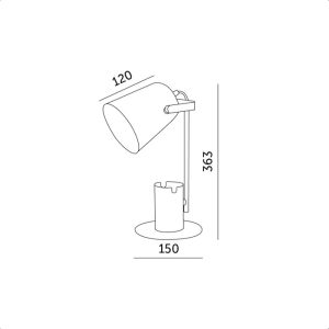 Lampe de table ROLIG 1xE27 Noir Kobi