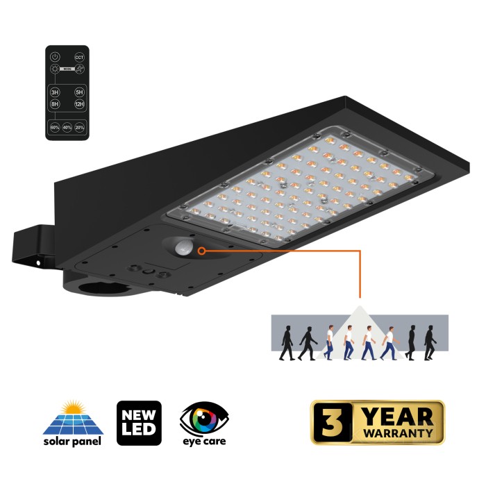Lampe solaire de rue avec détecteur de mouvement LED STREET 30W 2CCT IP65 Kobi Premium