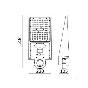 Lampe solaire de rue avec détecteur de mouvement LED STREET 30W 2CCT IP65 Kobi Premium