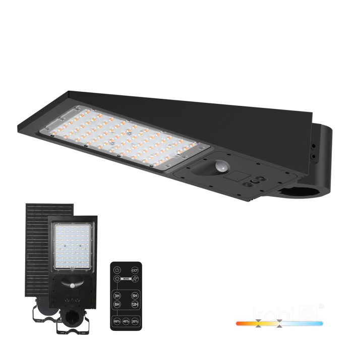 Lampe solaire de rue avec détecteur de mouvement LED STREET 30W 2CCT IP65 Kobi Premium