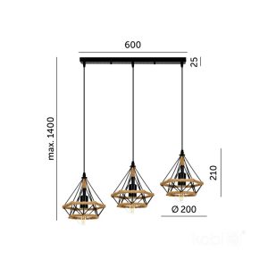 Lampe suspendue BOHO SIENA 3xE27 Kobi Design