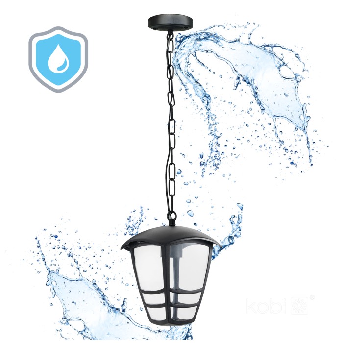 Lampe suspendue de jardin TEVIO W 1xE27 IP54 noir LED2B