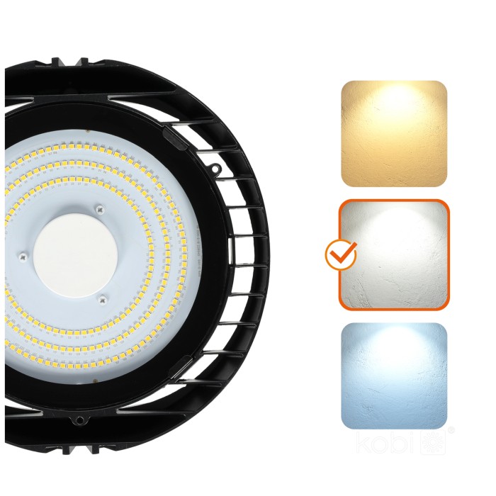 LED High Bay NINA 100W 4000K 110° Kobi Pro" en français se traduit par : "Projecteur LED High Bay NINA 100W 4000K 110° Kobi Pro
