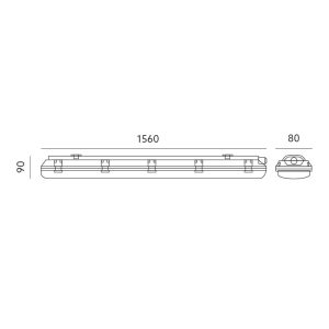 Luminaire étanche HERMIC 1x150 IP65 Kobi