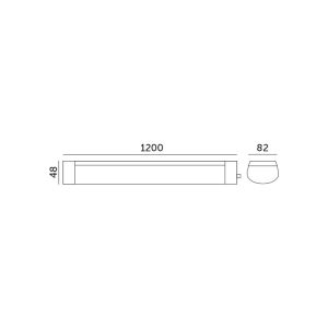 Luminaire étanche LED CORTEZ 2 60W 120cm 4000K IP65 Kobi Premium