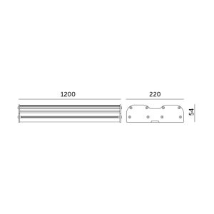 Luminaire étanche LED HPL2 120W IP65 120° Kobi Pro