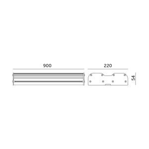 Luminaire étanche LED HPL2 90W IP65 120° Kobi Pro