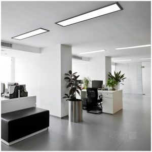 Panneau LED BRISBANE 36W 30x120 4000K noir Kobi Premium