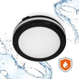 Plafonnier avec détecteur de mouvement LED NAIROS 12W CCT LX IP65 noir Kobi Premium