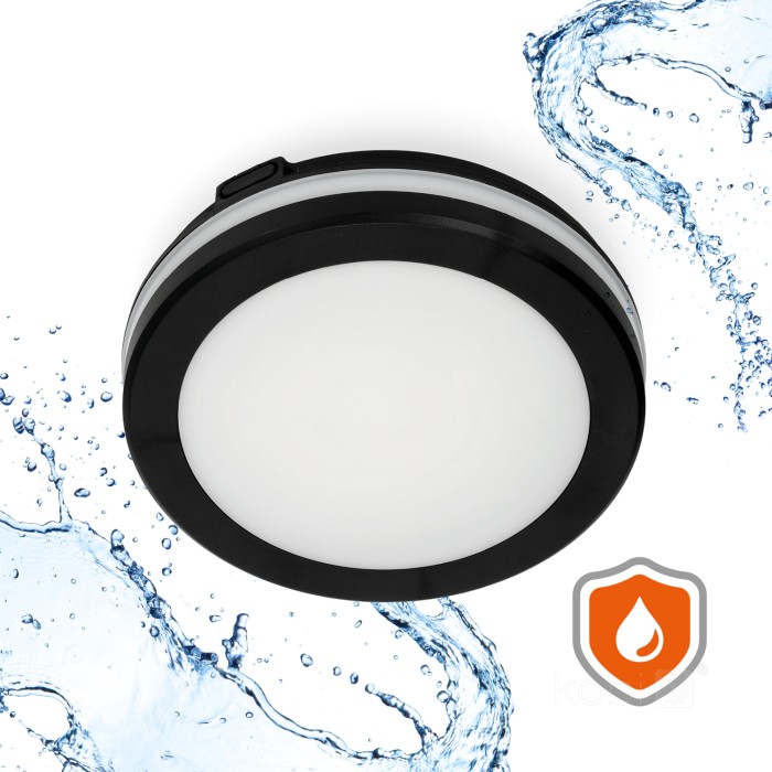 Plafonnier avec détecteur de mouvement LED NAIROS 12W CCT LX IP65 noir Kobi Premium