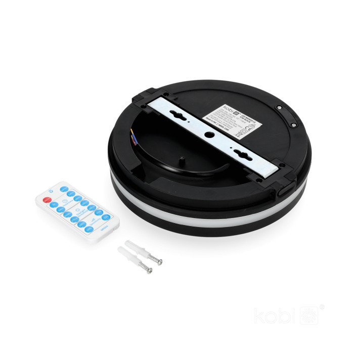 Plafonnier avec détecteur de mouvement LED NAIROS 12W CCT LX IP65 noir Kobi Premium