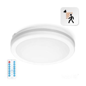 Plafonnier avec détecteur de mouvement LED NAIROS 24W CCT LX IP65 blanc Kobi Premium