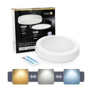 Plafonnier avec détecteur de mouvement LED NAIROS G2 12W 3CCT LX IP65 blanc Kobi Premium
