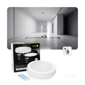 Plafonnier avec détecteur de mouvement LED NAIROS G2 12W 3CCT LX IP65 blanc Kobi Premium